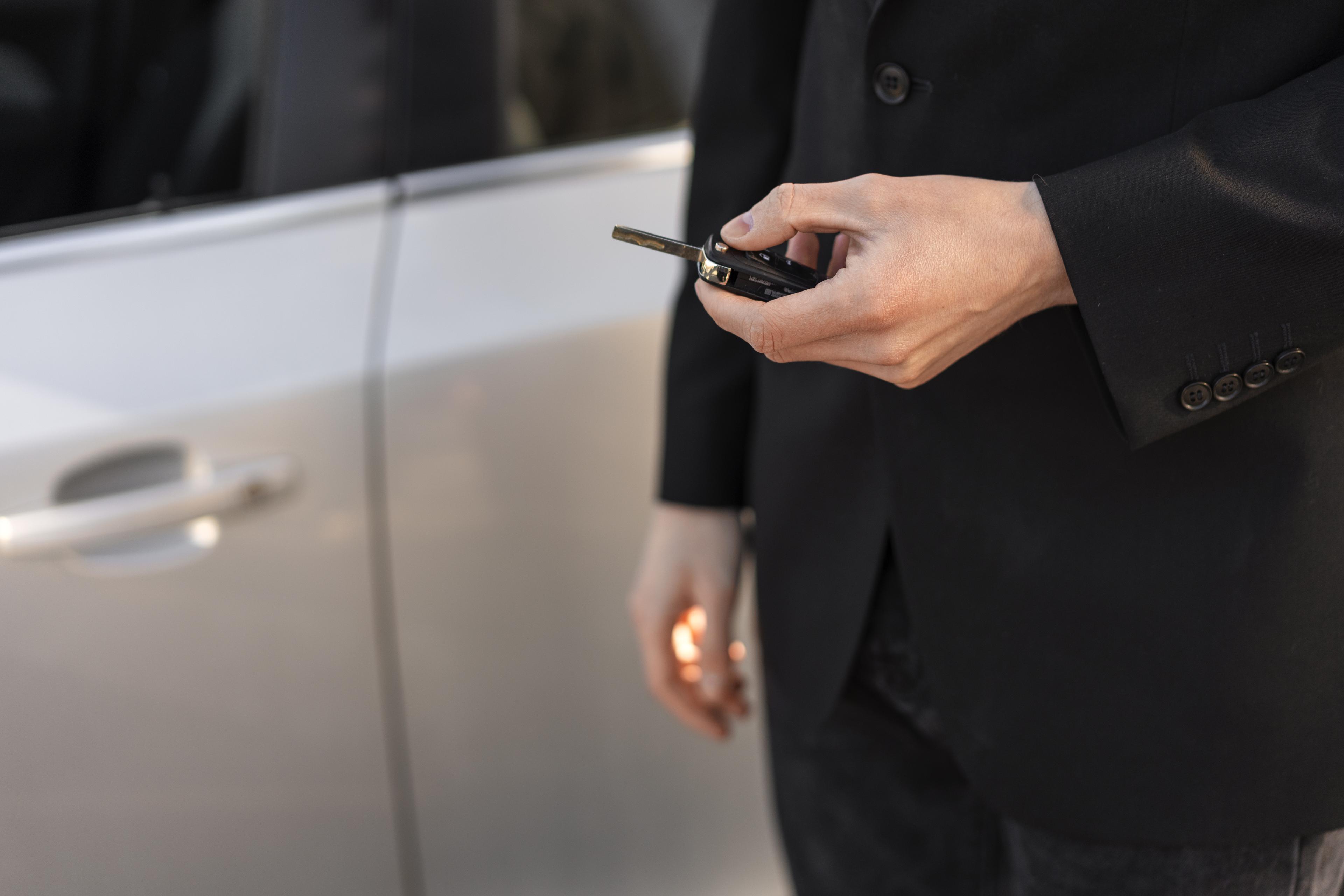 Valet carefully parking the car